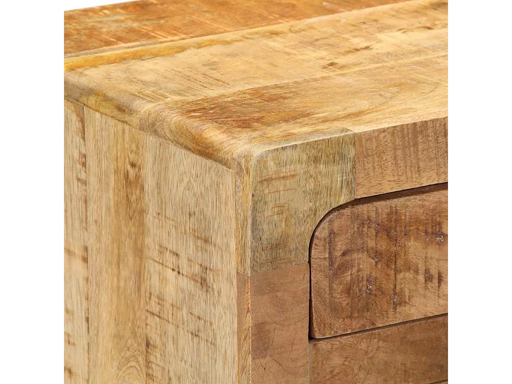 Comodino 37x32x50 cm in legno massello di mango grezzo