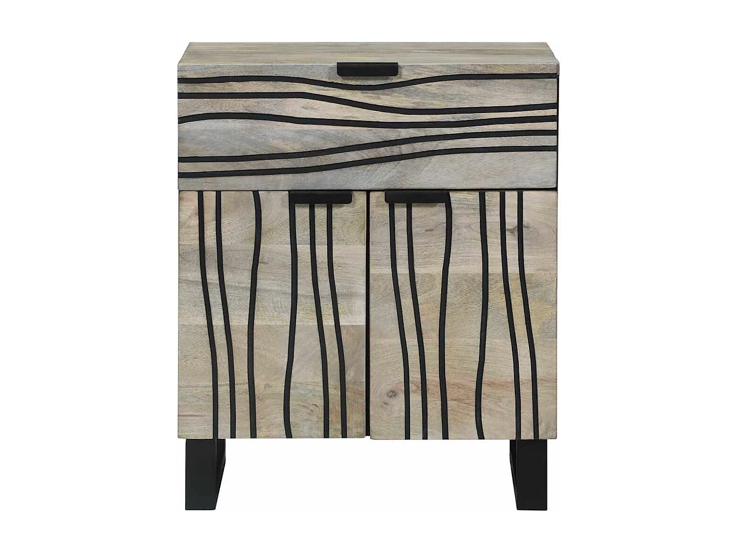 Tables de chevet avec tiroir Blanc et Noir 50 x 33 x 60 cm