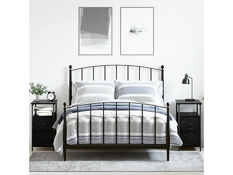 Cabinet de chevet avec tiroir 2 pcs Chêne noir 30 x 60 x 60 cm