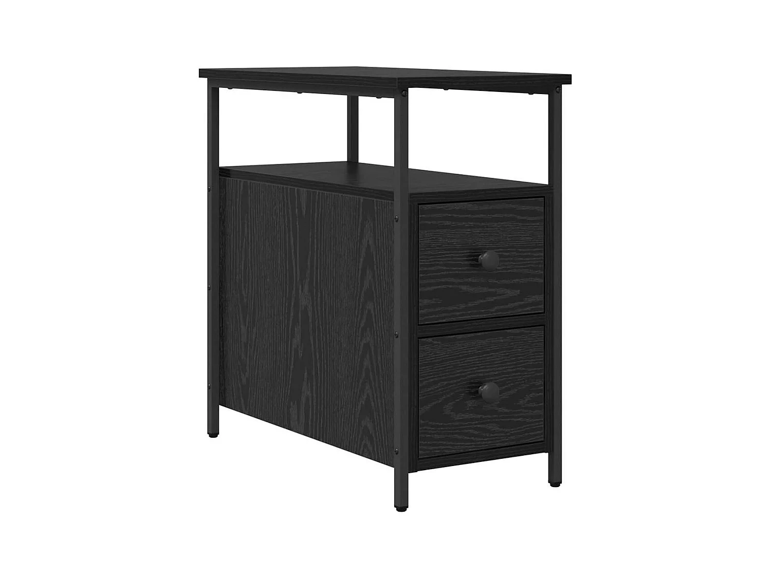Cabinet de chevet avec tiroir 2 pcs Chêne noir 30 x 60 x 60 cm