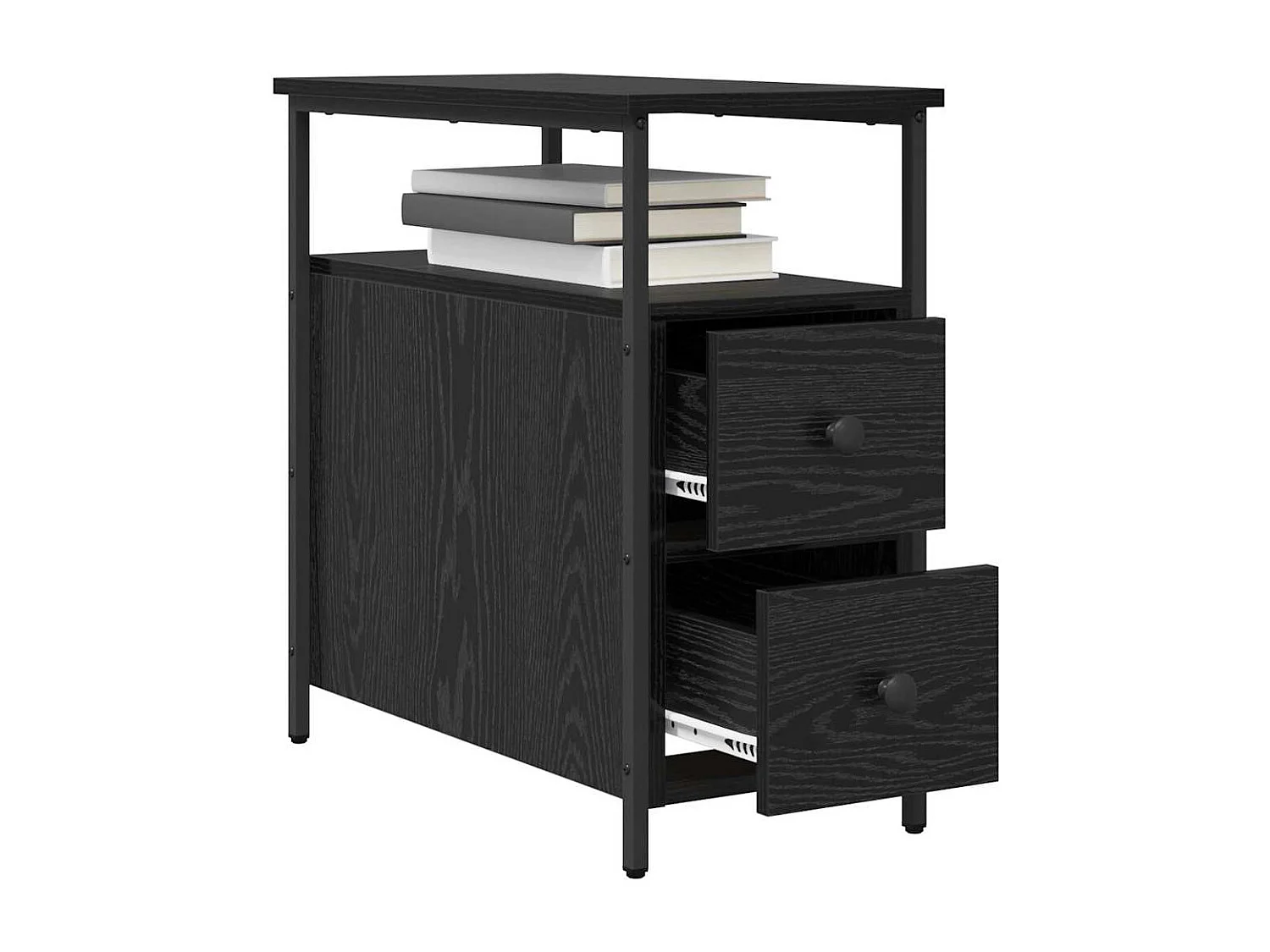 Cabinet de chevet avec tiroir 2 pcs Chêne noir 30 x 60 x 60 cm