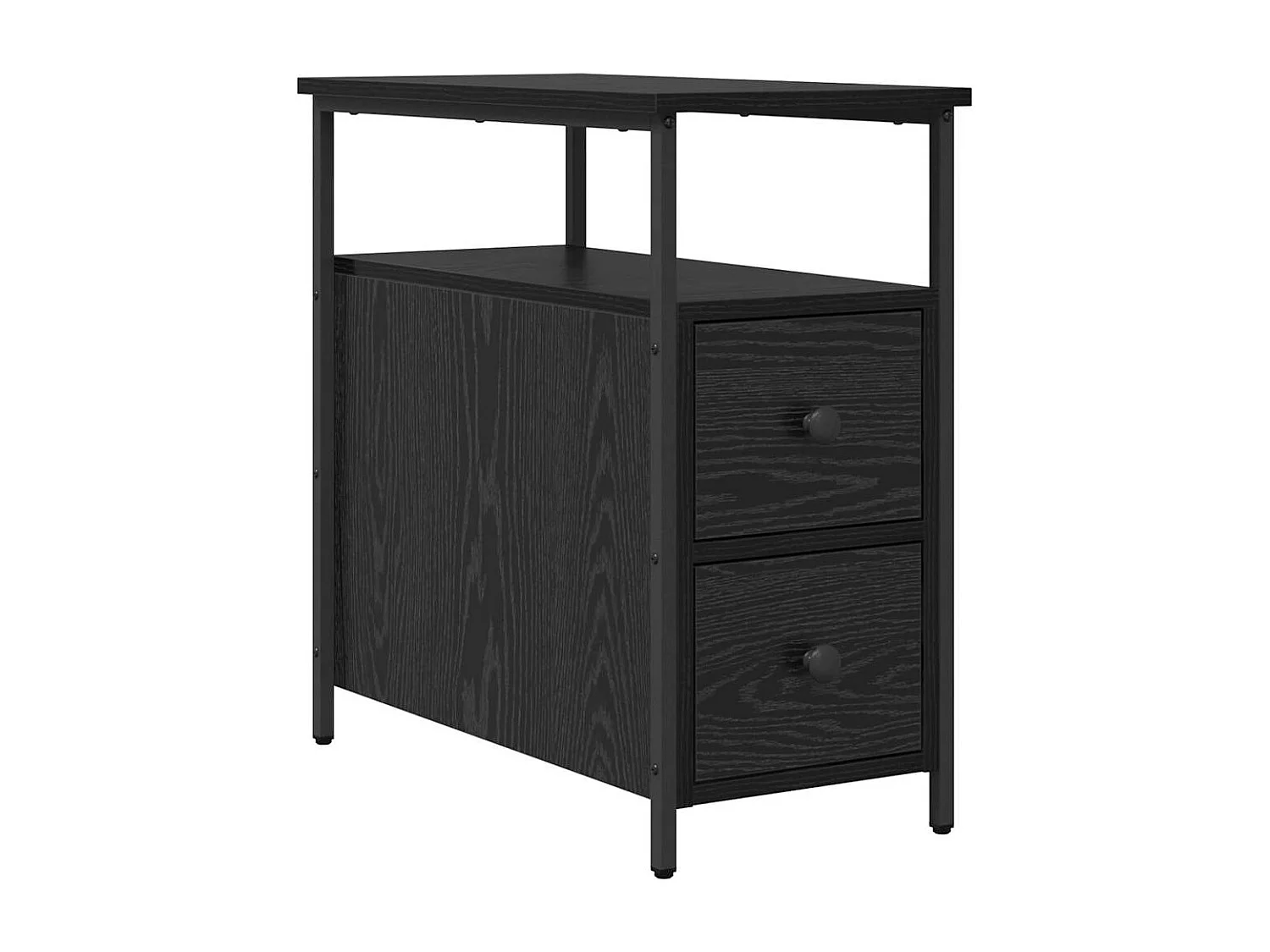 Cabinet de chevet avec tiroir 2 pcs Chêne noir 30 x 60 x 60 cm