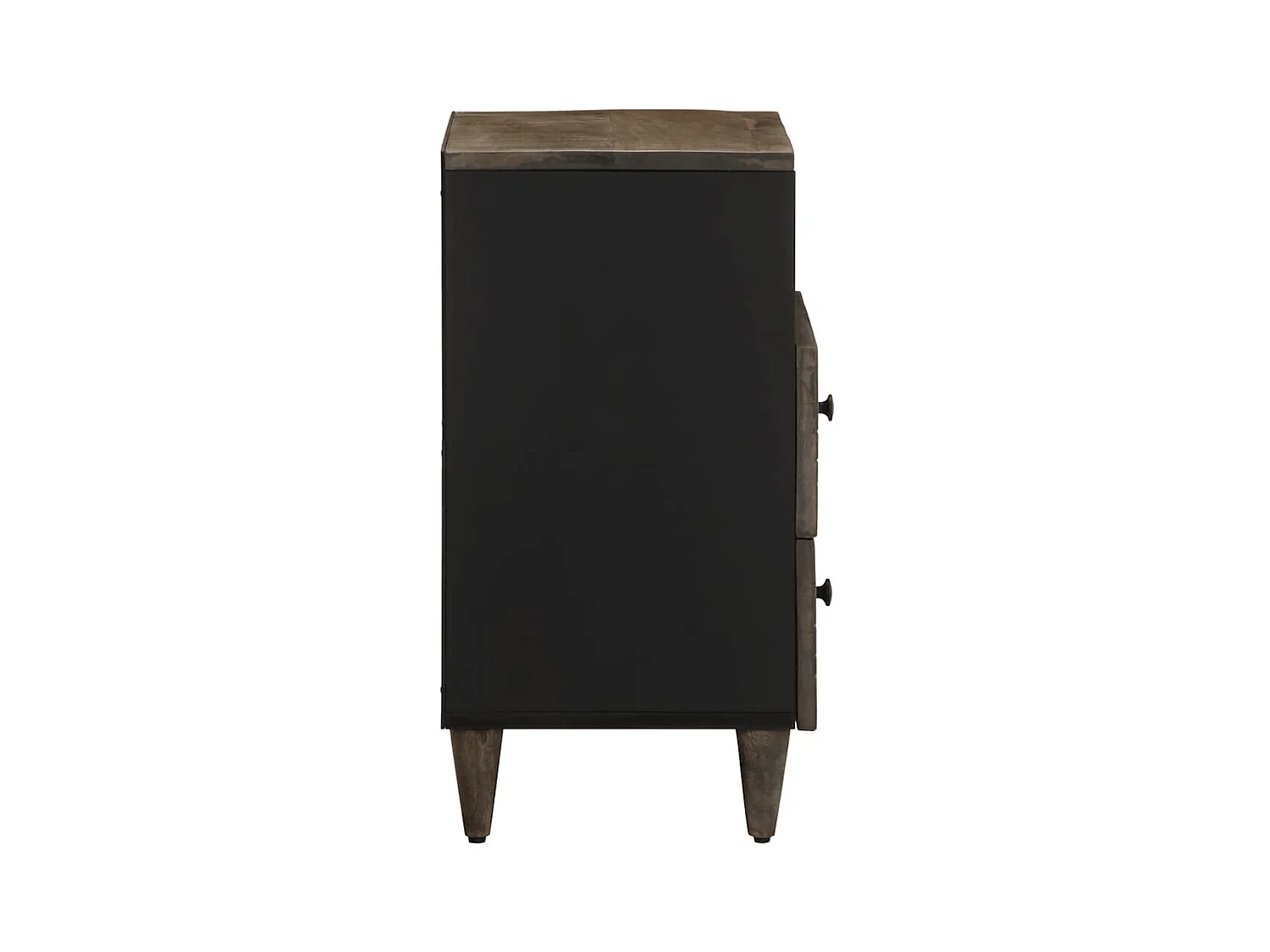 Table de chevet gris clair 50x33x60 cm bois de manguier massif