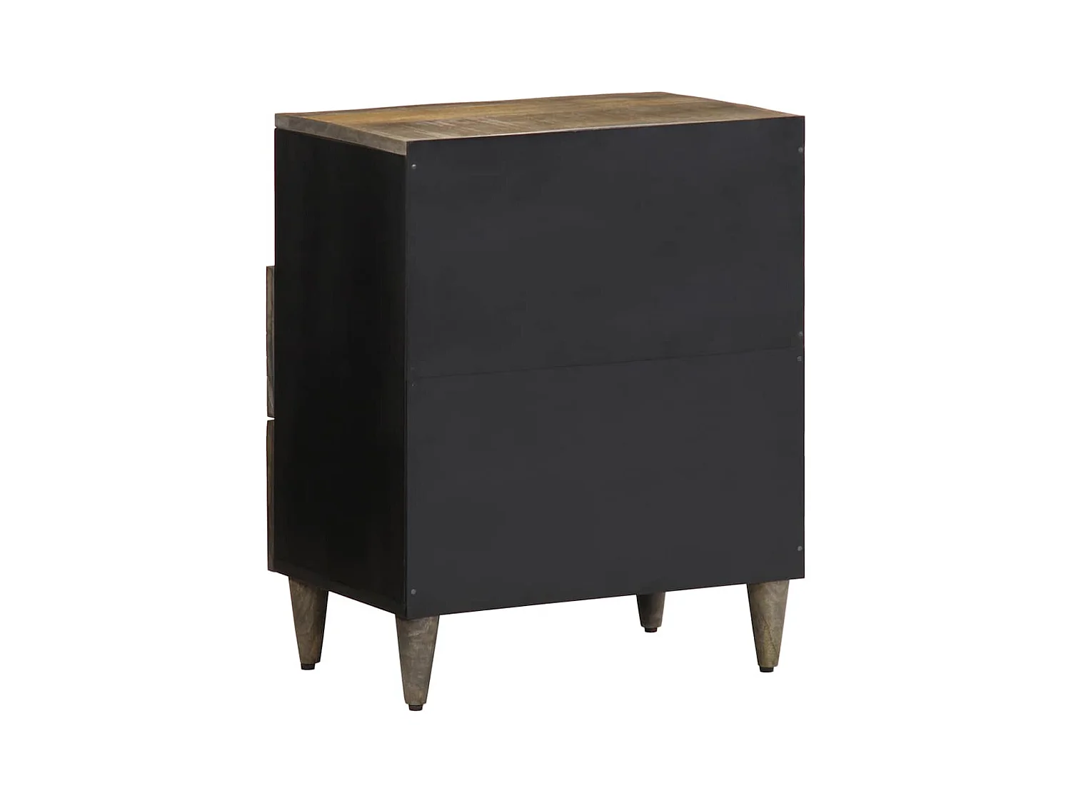 Table de chevet gris clair 50x33x60 cm bois de manguier massif