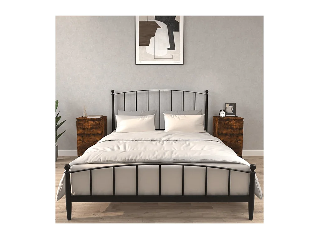 Tables de chevet 2 pcs chêne fumé 40x35x70 cm