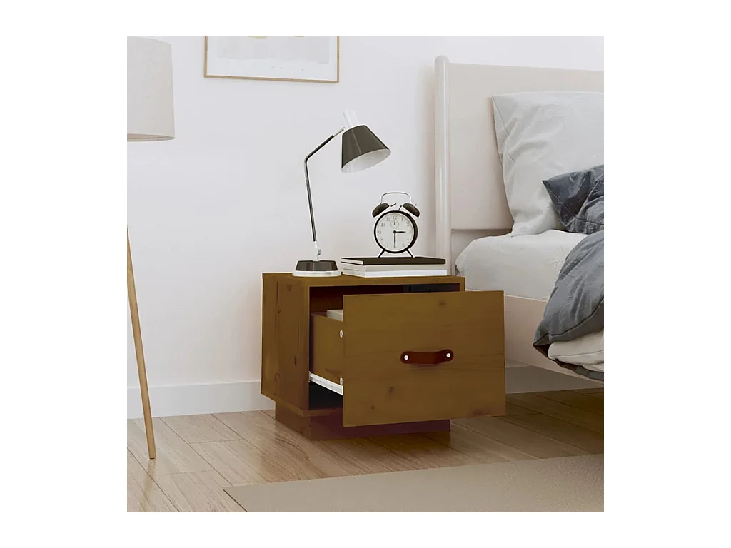 Tables de chevet 2pcs Marron miel 40x34x35cm Bois de pin massif