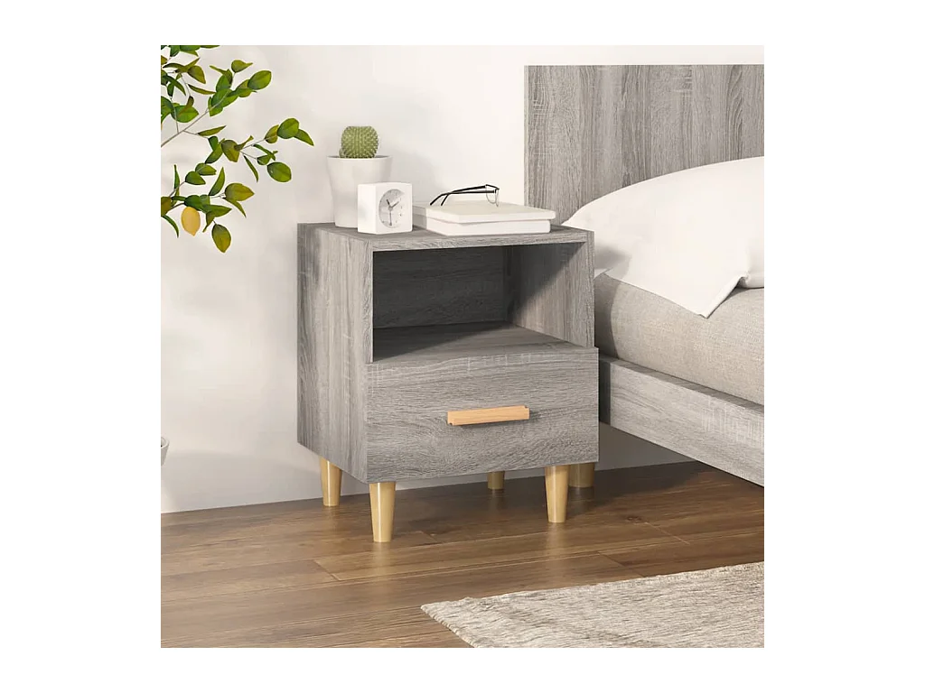 Comodino grigio Sonoma 40x35x47 cm