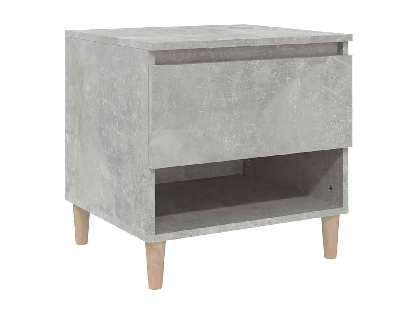 Mesita de noche de hormigón gris 50x46x50 cm Madera de ingeniería