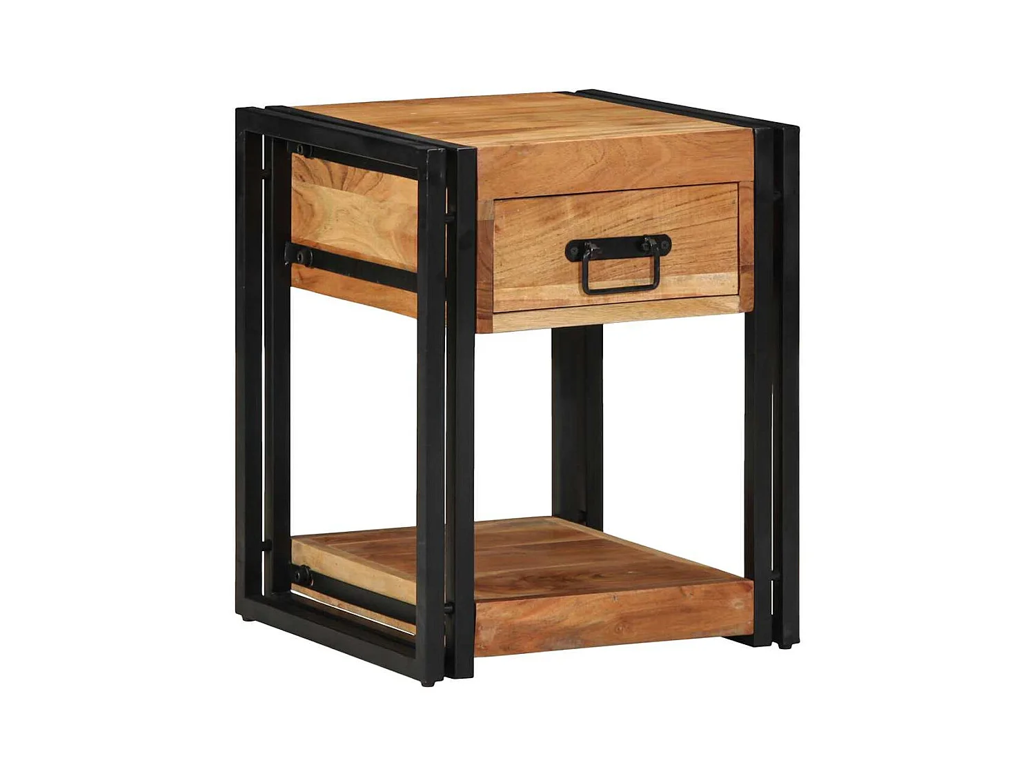 Pack de 2 tables de nuit 40x40x50 cm en bois d'acacia massif