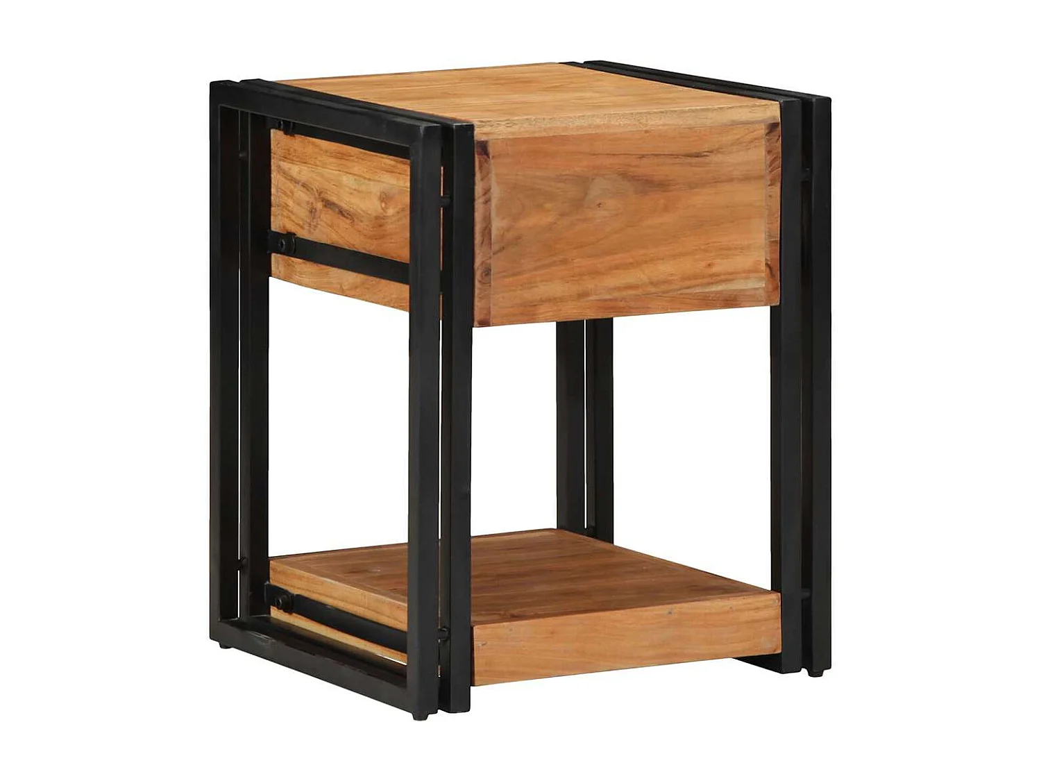 Pack de 2 tables de nuit 40x40x50 cm en bois d'acacia massif