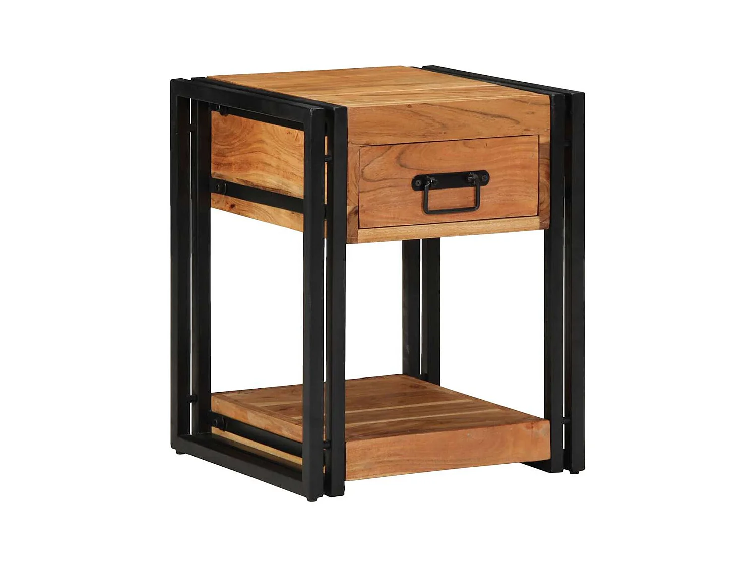 Confezione da 2 comodini 40x40x50 cm in legno massello di acacia