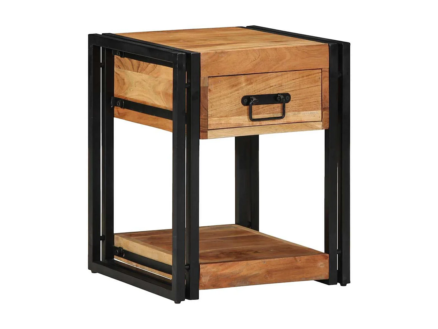 Pack de 2 tables de nuit 40x40x50 cm en bois d'acacia massif
