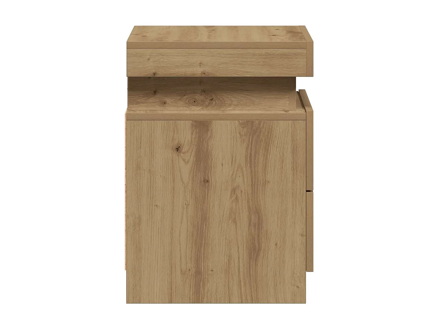 Comodini con LED 2 pezzi in rovere realizzati a mano in legno ingegnerizzato