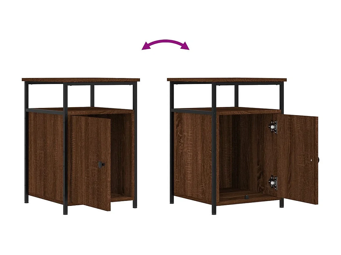 Mesitas de noche 2 piezas Roble Marrón 40x42x60cm Madera de Ingeniería