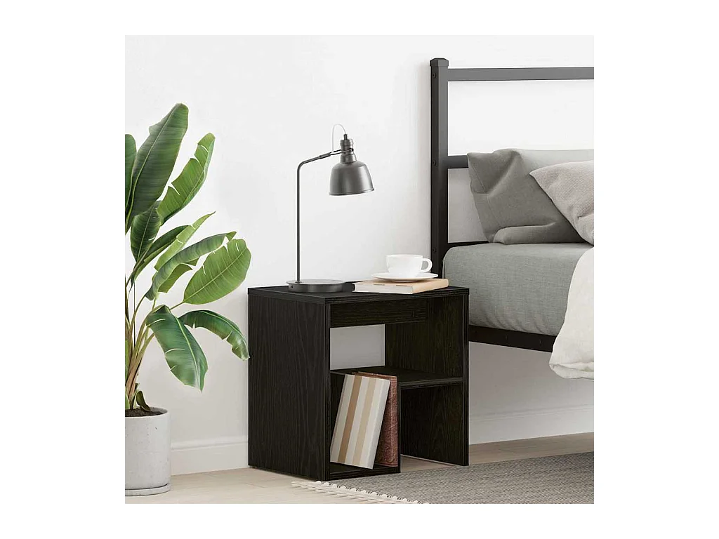 Table de chevet en chêne noir 40x30x40 cm en bois reconstitué