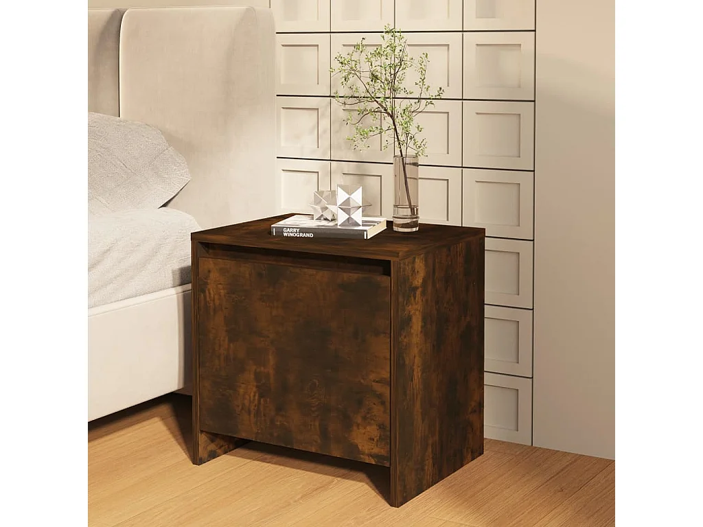 Tables de chevet 2 pcs chêne fumé 45x34x44,5 cm bois ingénierie