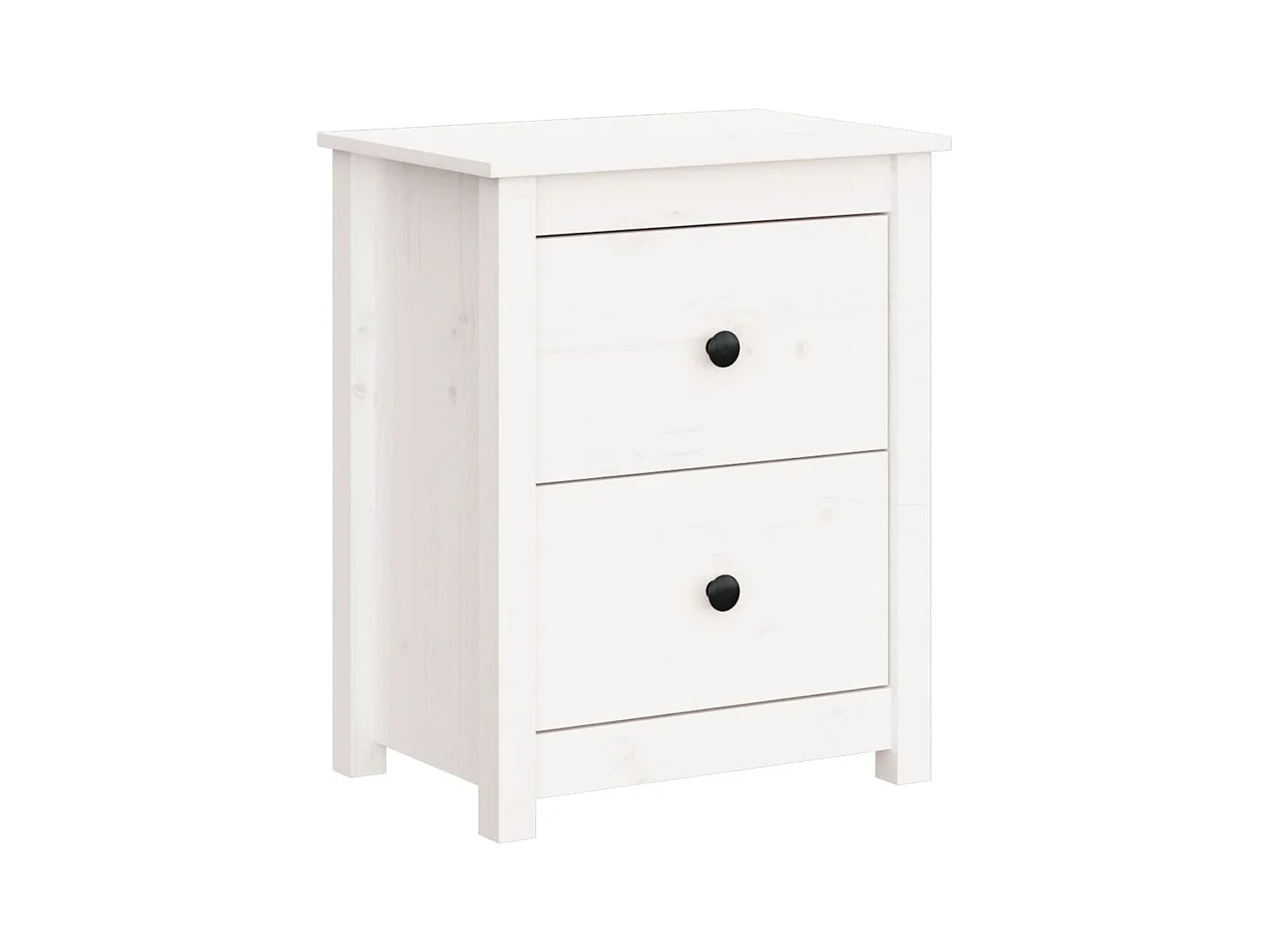 Table de chevet Blanc 50x35x61,5 cm Bois de pin massif