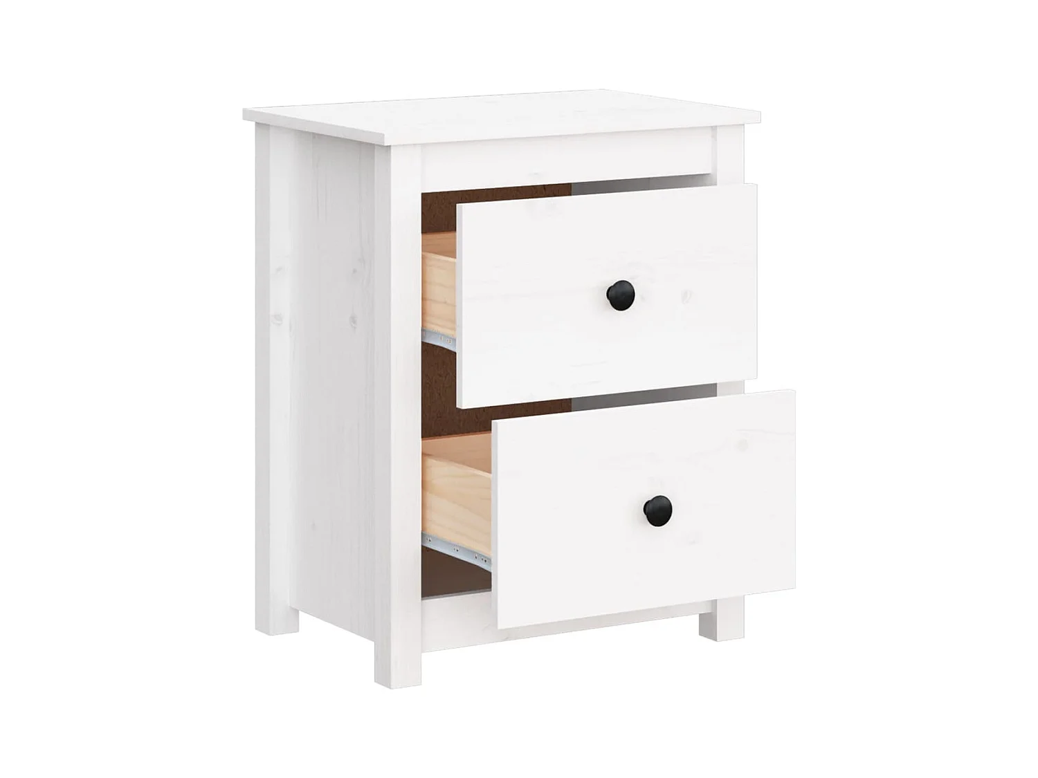 Table de chevet Blanc 50x35x61,5 cm Bois de pin massif