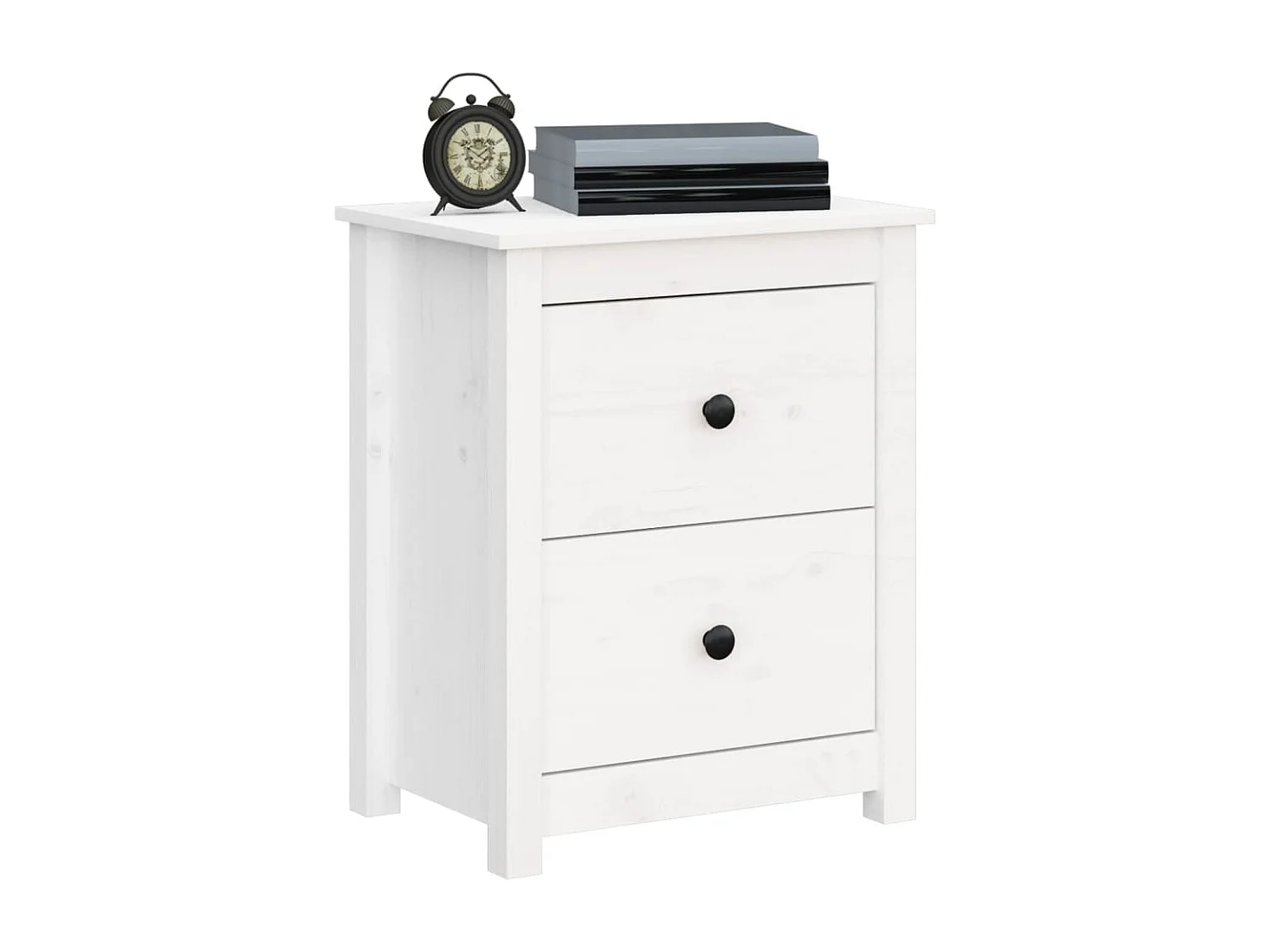 Table de chevet Blanc 50x35x61,5 cm Bois de pin massif