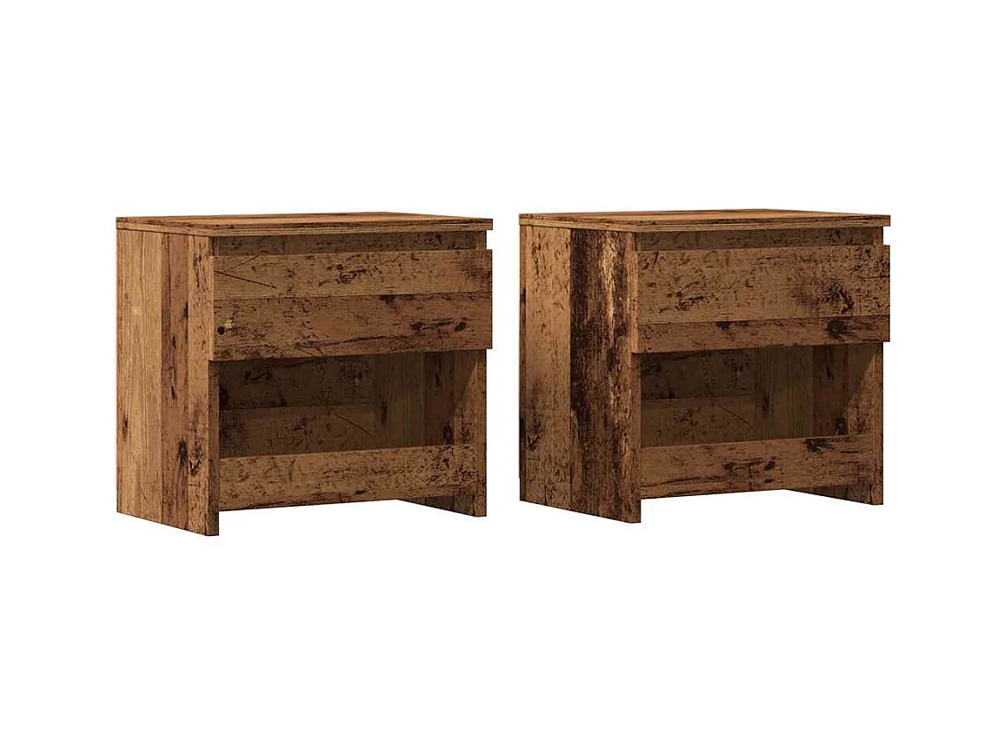 Tables de chevet 2 pcs vieux bois 40x30x39 cm bois ingénierie