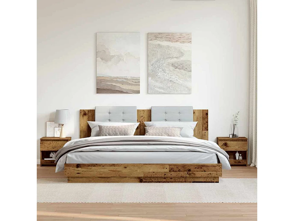 Comodini 2 pezzi in legno vecchio 40x30x39 cm in legno ingegnerizzato