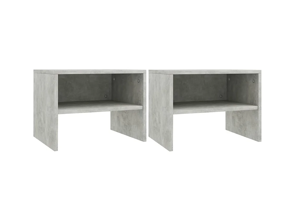 Nachtkastjes 2 stuks Betongrijs 40x30x30 cm Technisch hout