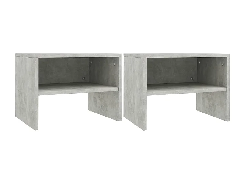 Tables de chevet 2 pcs Gris béton 40x30x30 cm Bois ingénierie