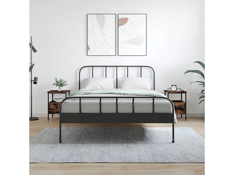 Nachtkastjes 2 stuks gerookt eiken 34x36x50 cm bewerkt hout