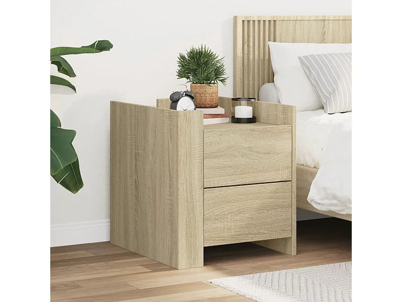 Table de chevet chêne sonoma 45x50x50 cm bois d’ingénierie