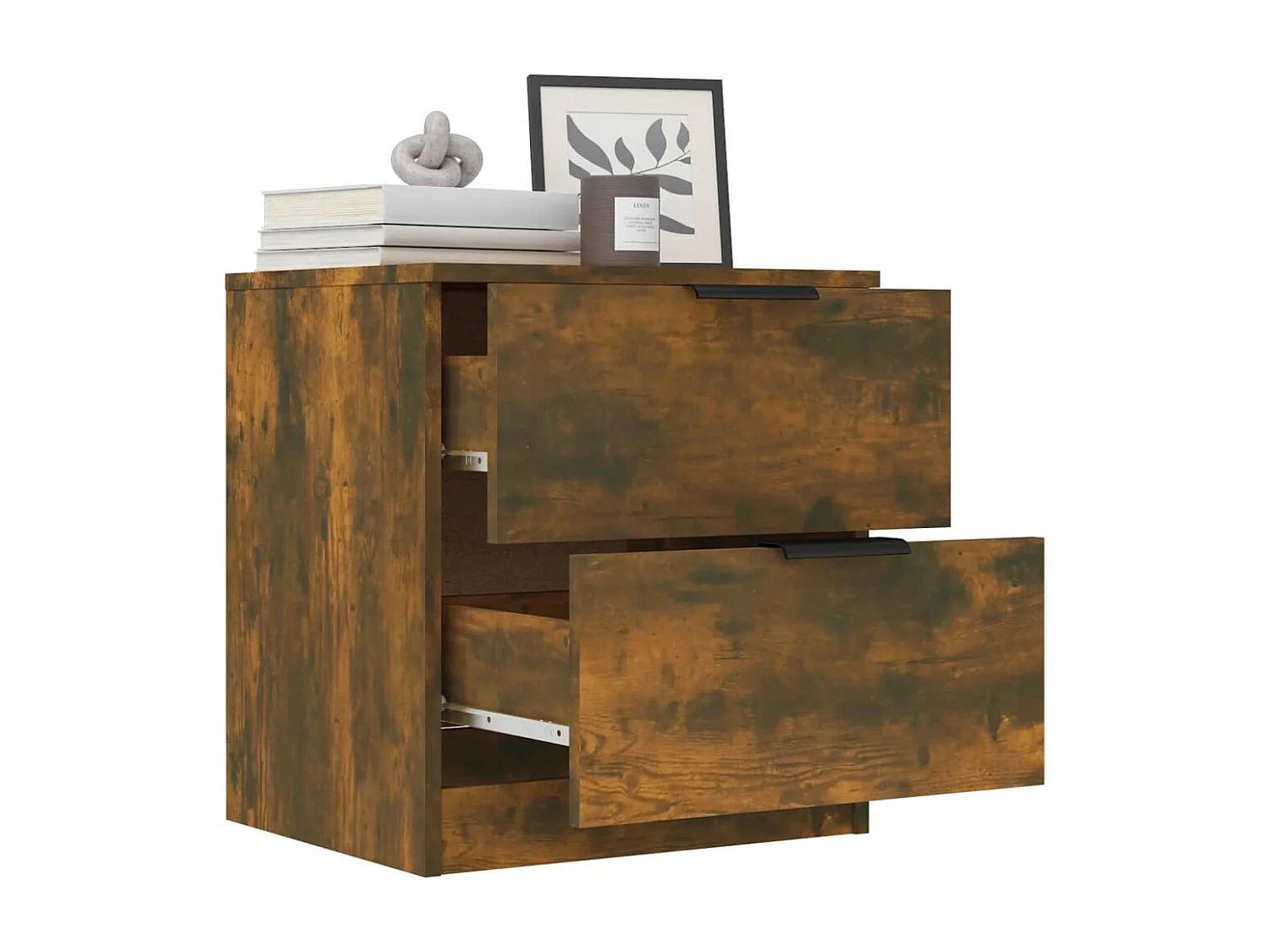 Tables de chevet 2 pcs Chêne fumé Bois d'ingénierie