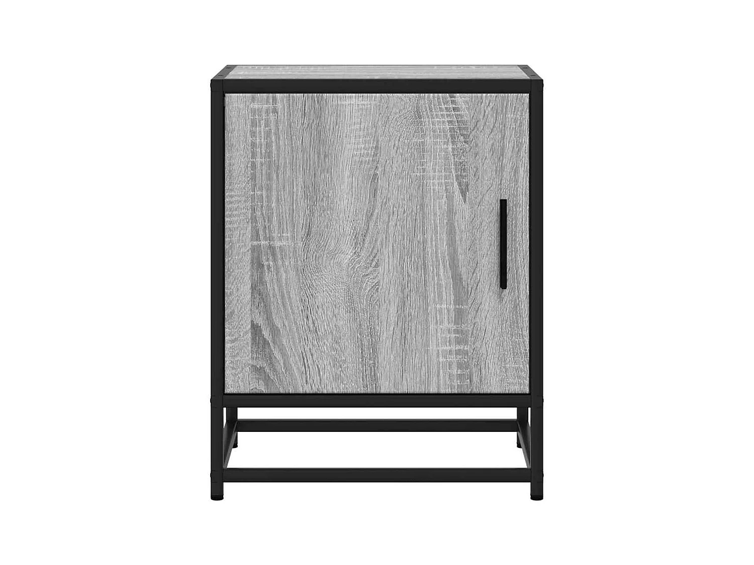 Comodini in legno ingegnerizzato e metallo grigio Sonoma da 2 pezzi