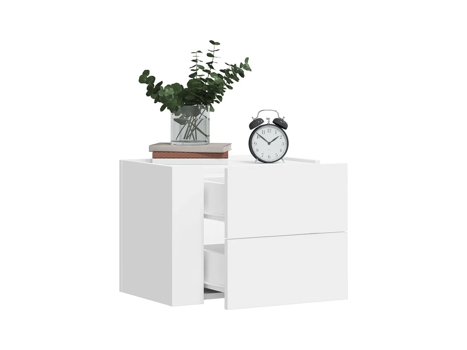 Table de chevet murale blanc 45x30x35 cm