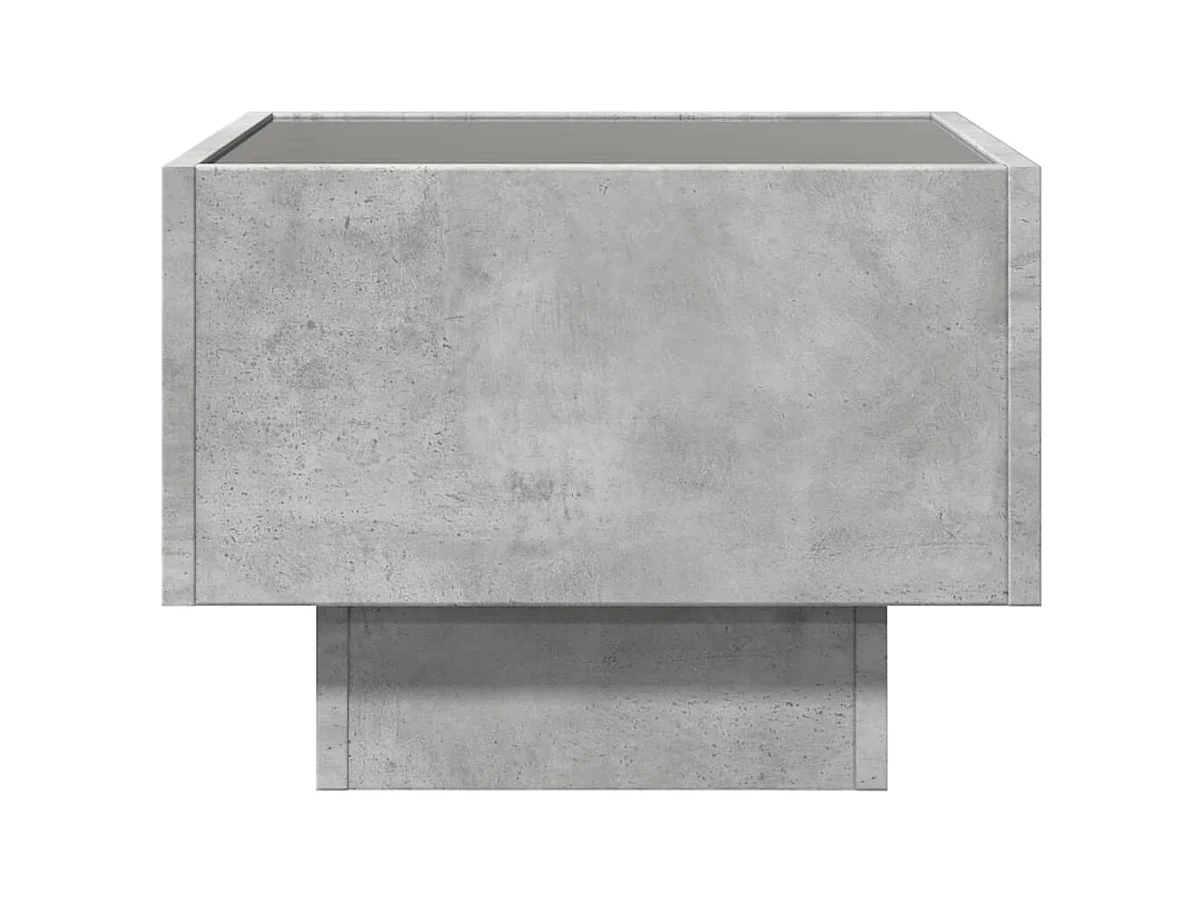 Table de chevet avec LED infini gris béton 40x40x30 cm