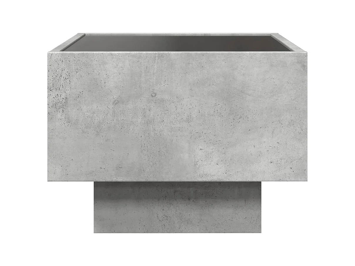 Table de chevet avec LED infini gris béton 40x40x30 cm