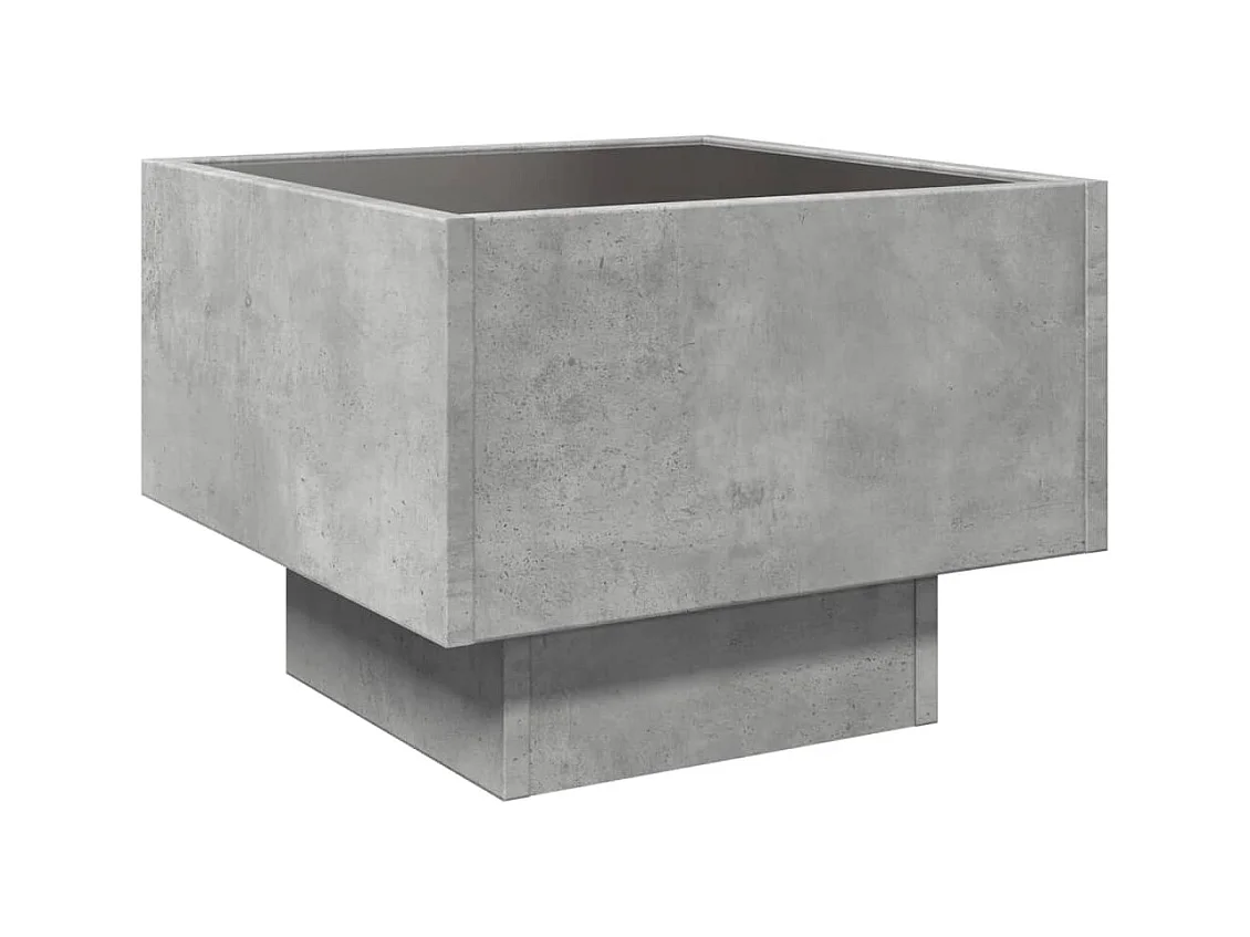 Table de chevet avec LED infini gris béton 40x40x30 cm