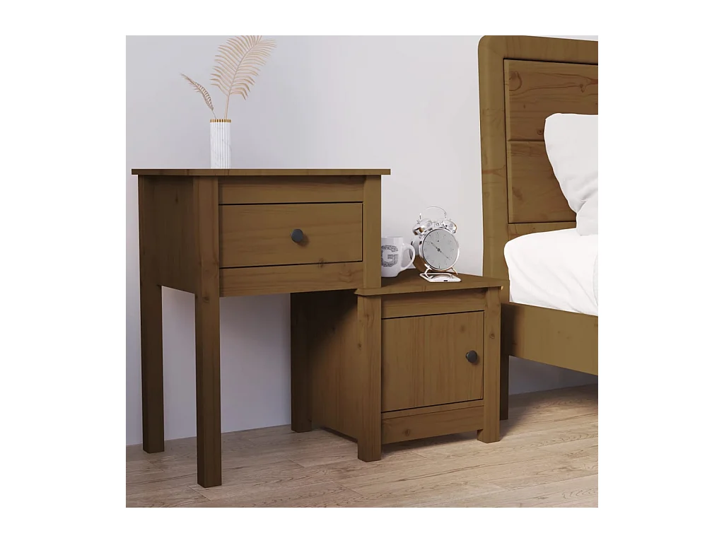 Table de chevet Marron miel 79,5x38x65,5 cm Bois de pin massif