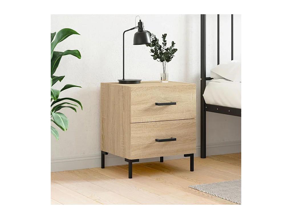 Comodino in rovere Sonoma 40x35x47,5 cm in legno ingegnerizzato