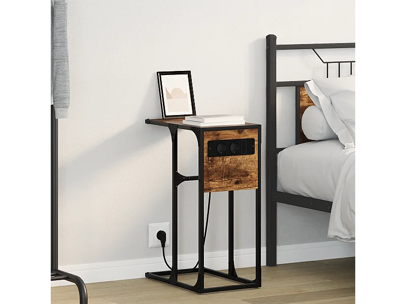 Table de chevet Chêne fumé 41.5 x 26 x 60.5 cm