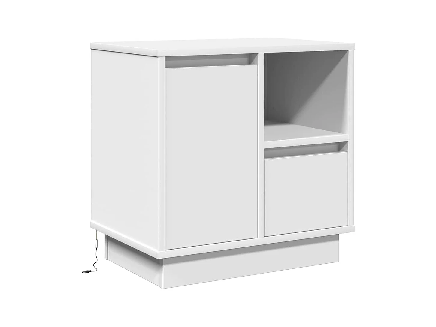 Cabinets de chevet avec LED 2 pcs Blanc 50x34,5x50 cm