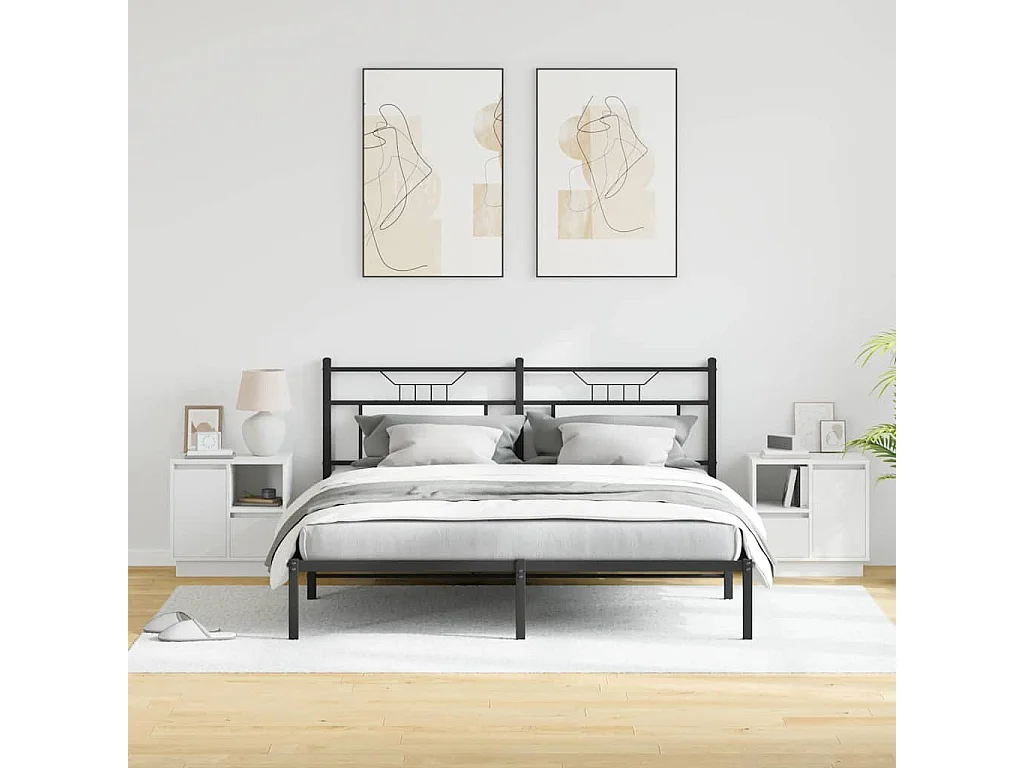 Comodini con LED 2 pz Bianco 50x34,5x50 cm