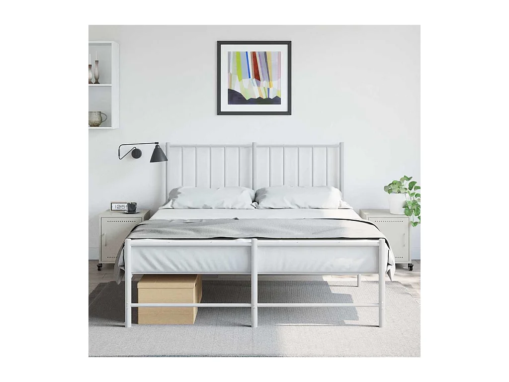 Tables de chevet 2 pcs blanc 36x39x43,5 cm acier