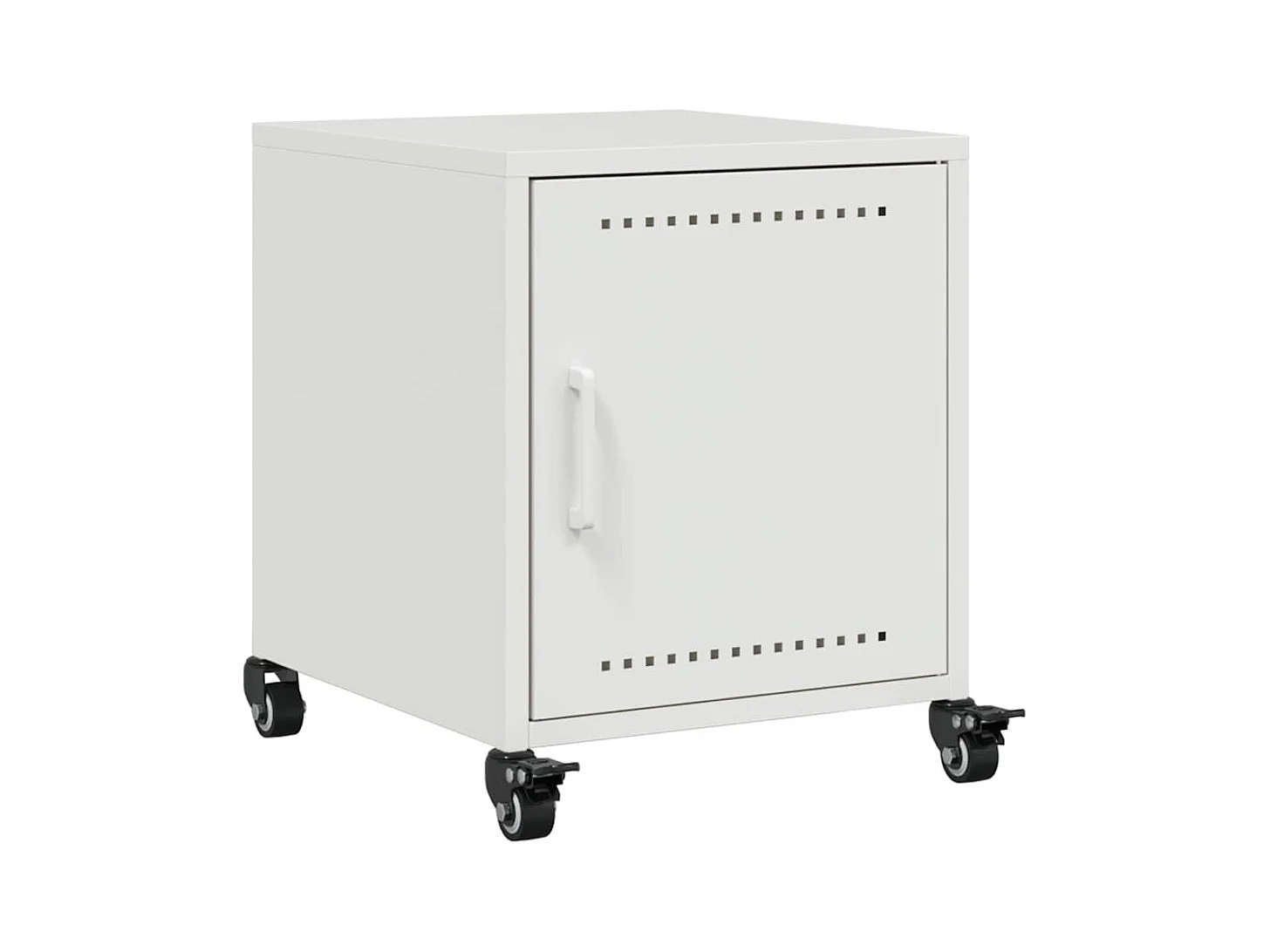 Tables de chevet 2 pcs blanc 36x39x43,5 cm acier