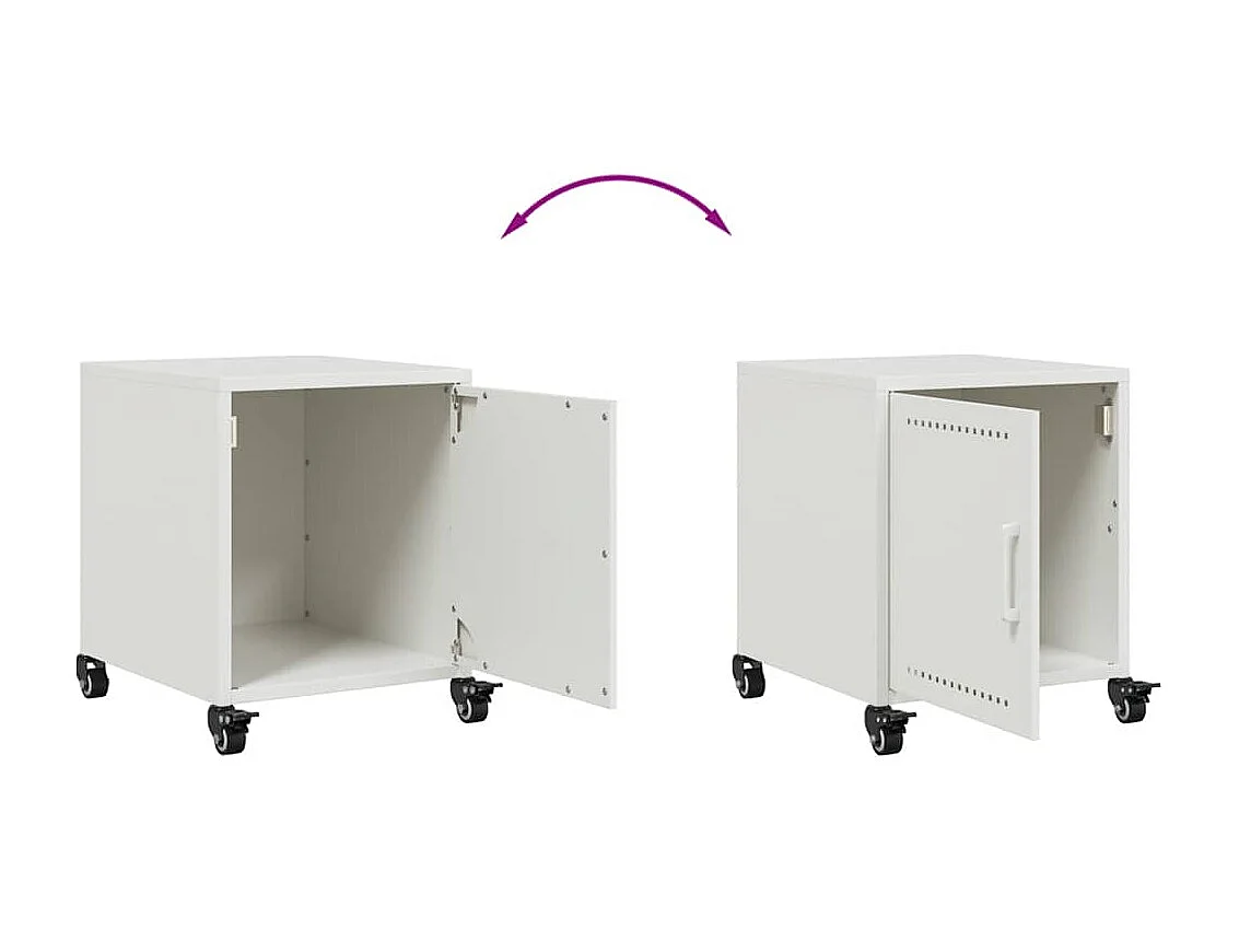 Tables de chevet 2 pcs blanc 36x39x43,5 cm acier