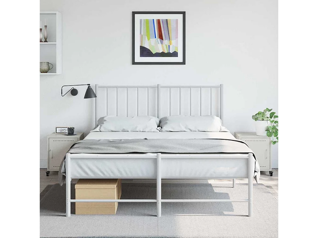 Tables de chevet 2 pcs blanc 36x39x43,5 cm acier