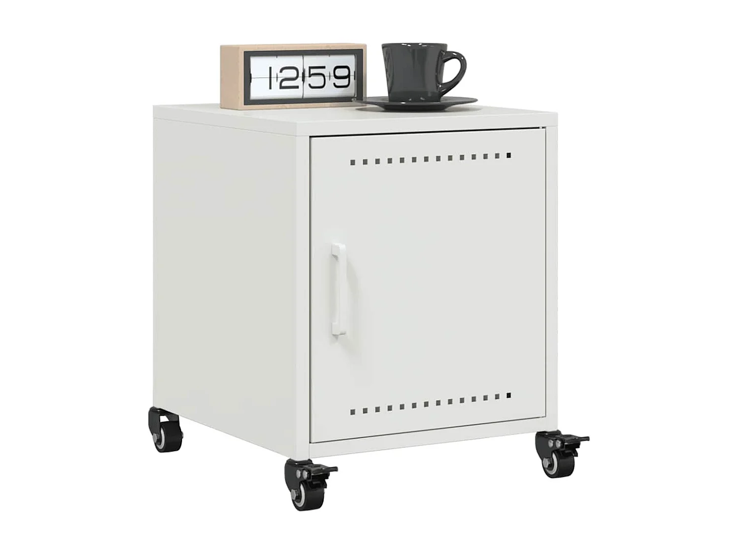 Tables de chevet 2 pcs blanc 36x39x43,5 cm acier