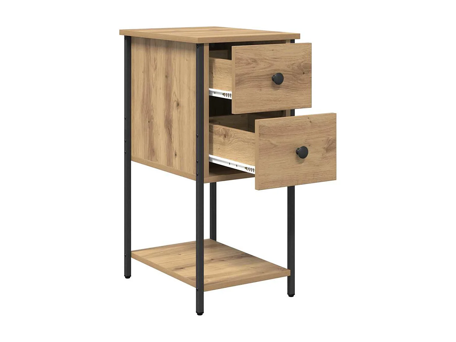 Cabinet de chevet avec tiroir chêne artisanal 32 x 42 x 70 cm