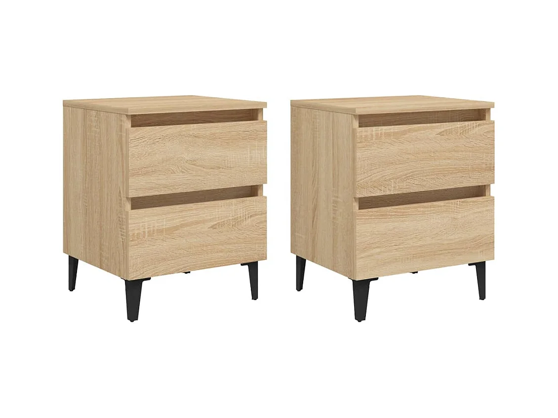 Nachttische 2 Stück Sonoma Eiche 40x35x50 cm Holzwerkstoff