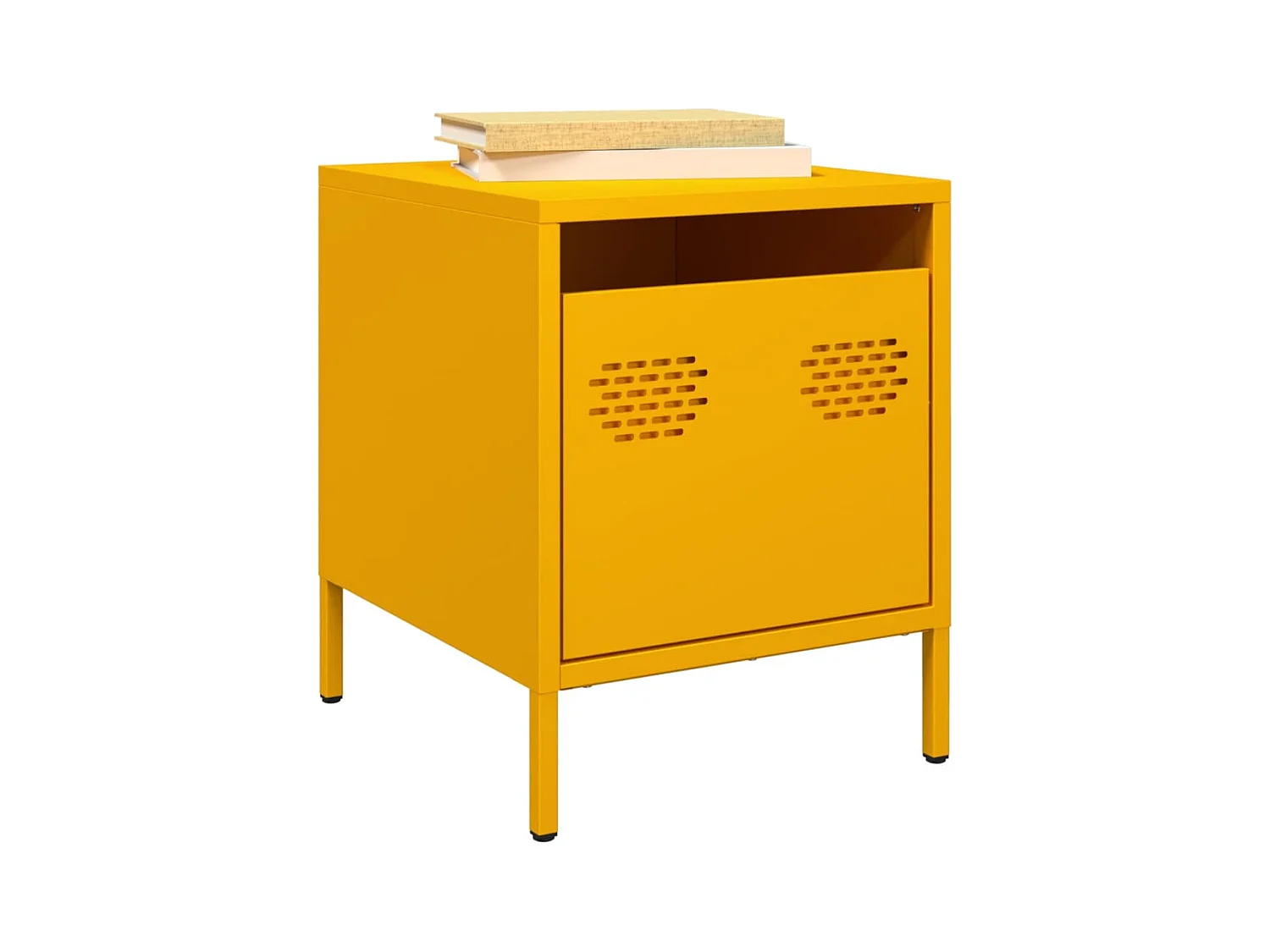 Tables de chevet 2 pcs jaune moutarde 35x39x43,5 cm acier