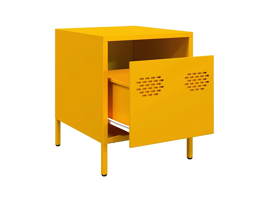 Tables de chevet 2 pcs jaune moutarde 35x39x43,5 cm acier