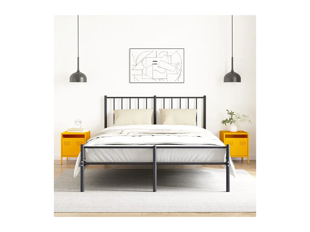 Tables de chevet 2 pcs jaune moutarde 35x39x43,5 cm acier